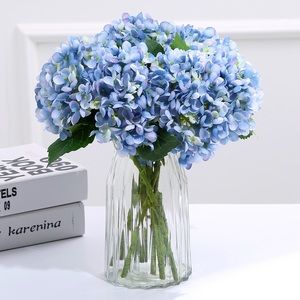 20 pcs artificial real touch light blue hydrangea